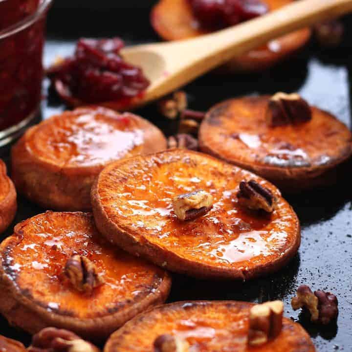 Roasted Sweet Potato Rounds with Coconut Butter