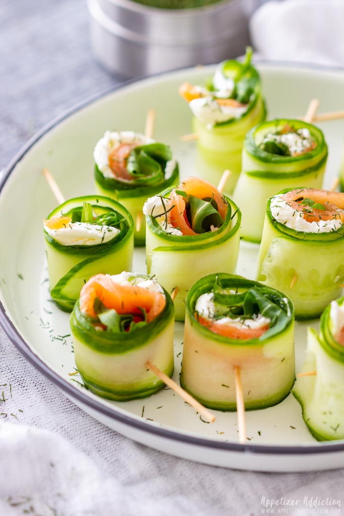Smoked Salmon Roll-Ups with Cucumber