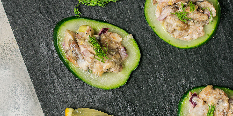 Wild-Caught Sardines with Cucumber Slices