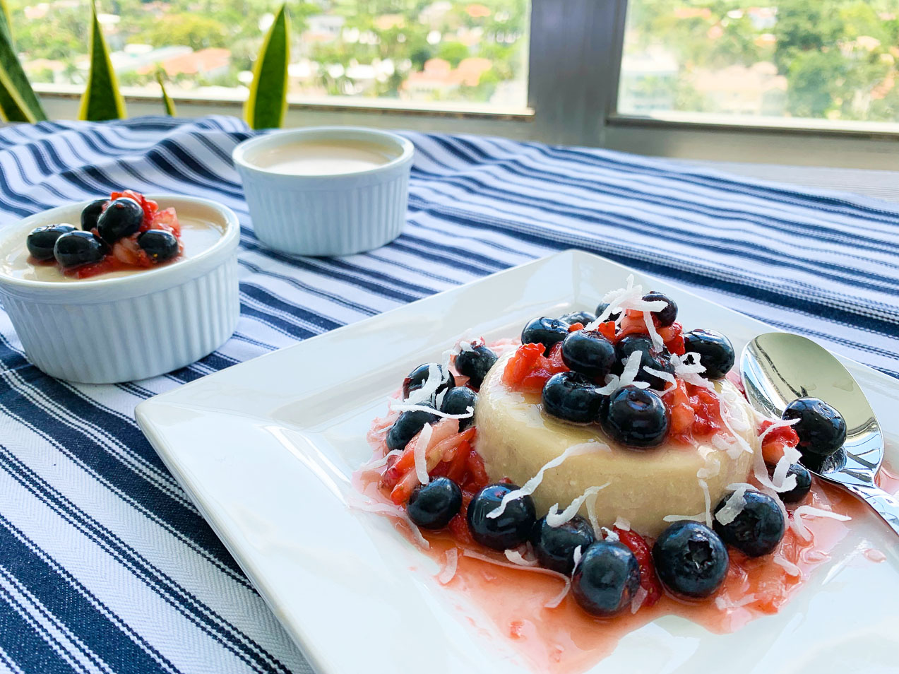 Coconut Milk Panna Cotta with Berry Compote
